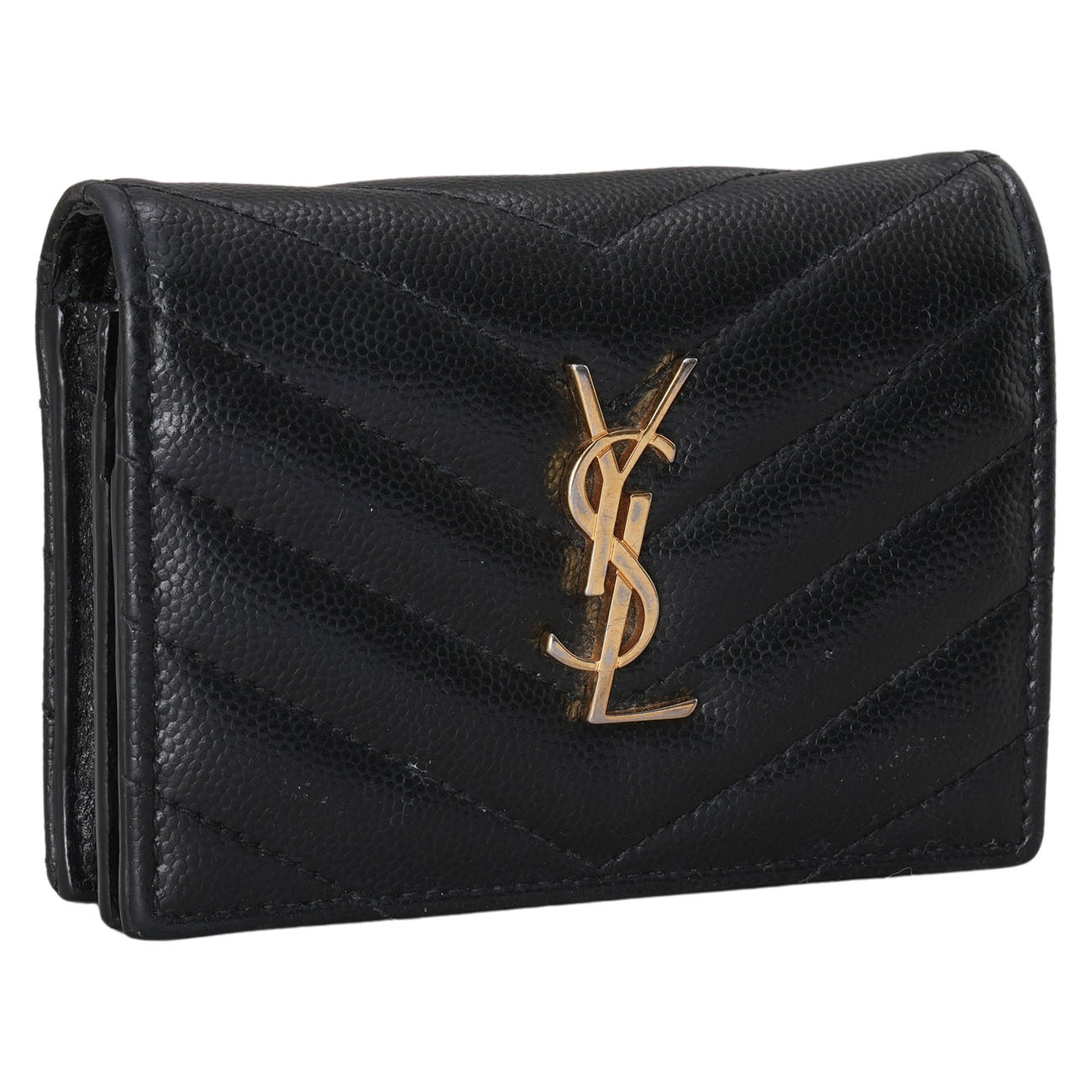 YVES SAINT LAURENT(USED)생로랑 모노그램 쉐브론 카드지갑